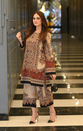 Digital printed Brown co-ord